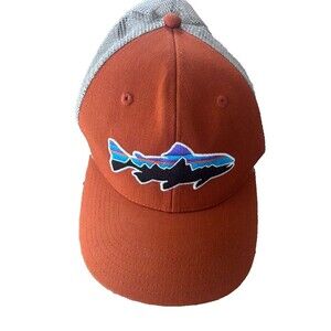 Patagonia Fitz Roy Trout Trucket Hat Rust Adjustable Cap Outdoor Baseball